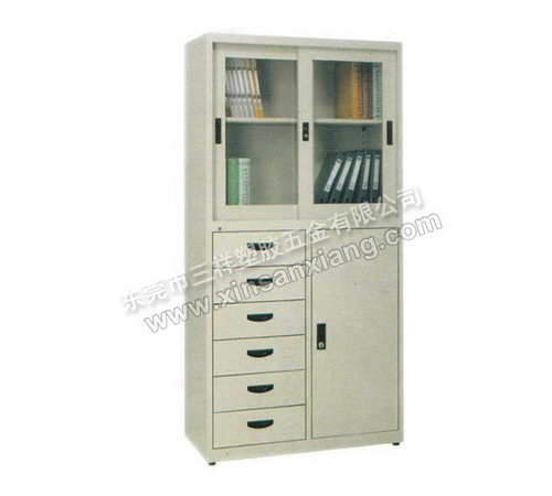 半玻六抽（chōu）櫃<br> 型號（hào）：TG-024<br>規（guī）格(mm)：1800H×900W×400D